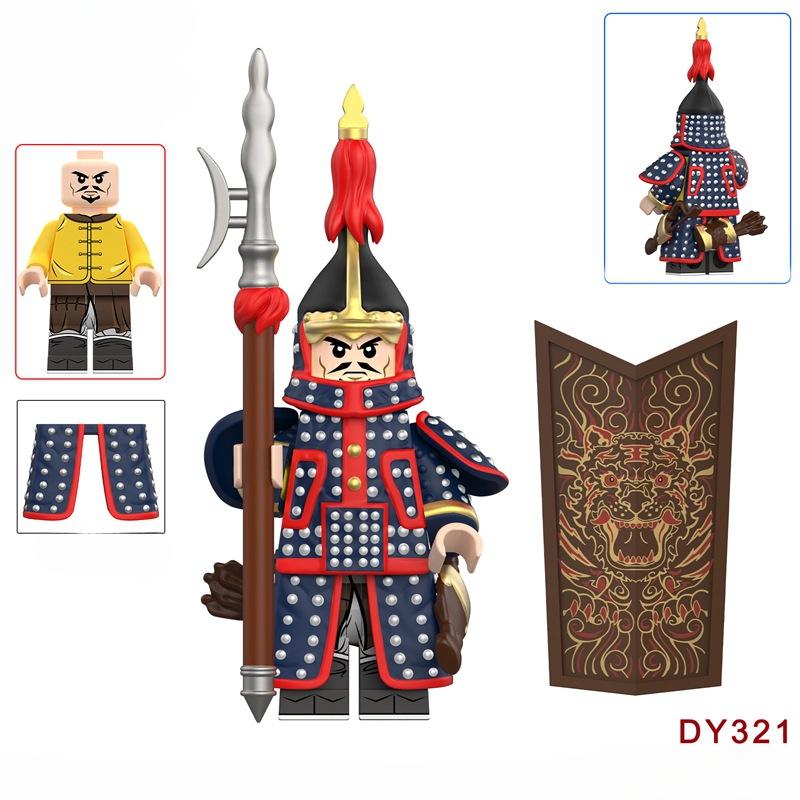 Китайская древняя кукла-солдат с восемью флагами, строительный блок, игрушка