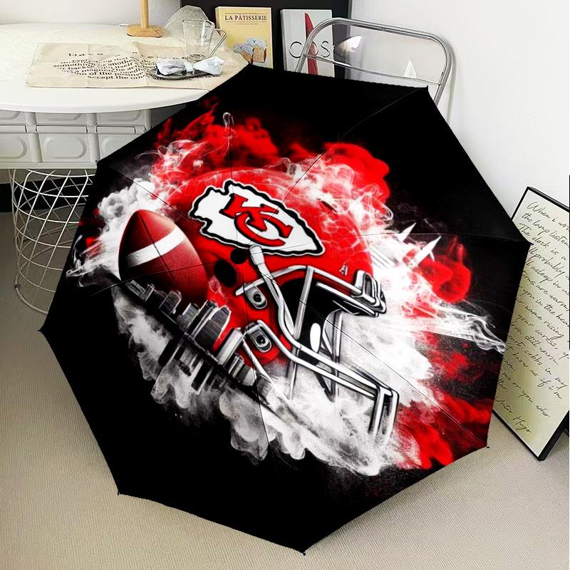 1PC City Chiefs Emblem Printed Umbrella Folding umbrella, automatic umbrella 8-Frame for Travel, camping Fan gifts Christmas Gifts
