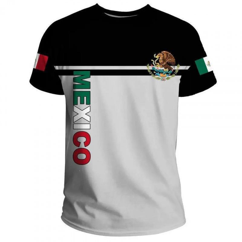 Mens Mexico National Team 3D Printed Quick Dry Breathable Short Sleeve T-Shirt Sport Casual Loose Fit