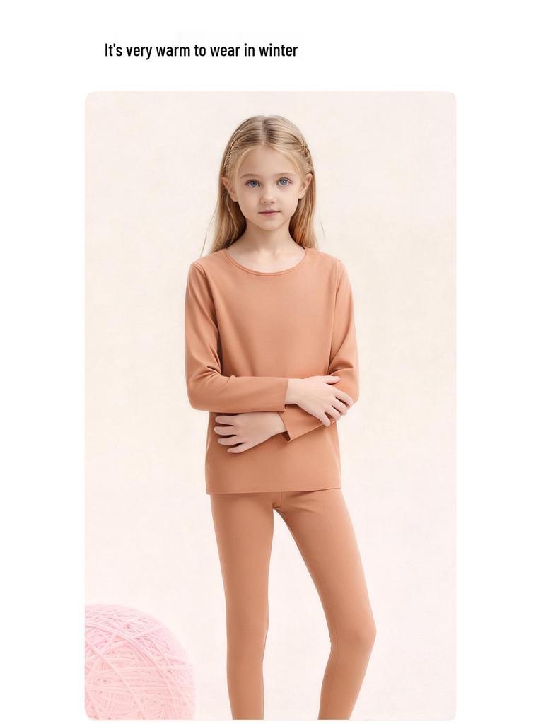 Детский комплект термобелья на флисовой подкладке: Очень толстый, антибактериальный, теплый для подростков и детей старшего возраста (Класс А, 10А)
