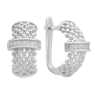Серебряные серьги с фианитами (2184102)