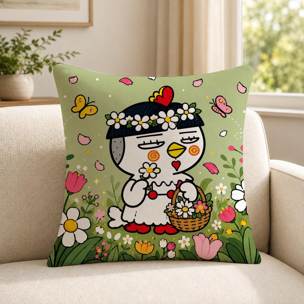 Food SSamyang BBuldak Cushion Cover Soft Short Plush SkinFriendly Cushion Case for MultiScene Use