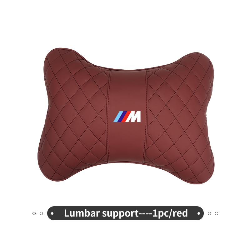 WCHT7 For BMW Leather Car Headrest Lumbar Support Neck Pillow Waist Cushion Auto Accessories E30 E34 E36 E39 E46 E52 E53 E60 E61 E62