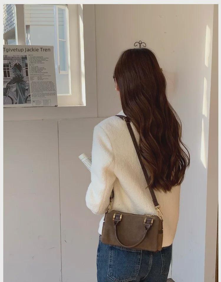 Сумка-подушка Boston из замши в стиле ретро осень/зима: Универсальная сумка через плечо на одно плечо