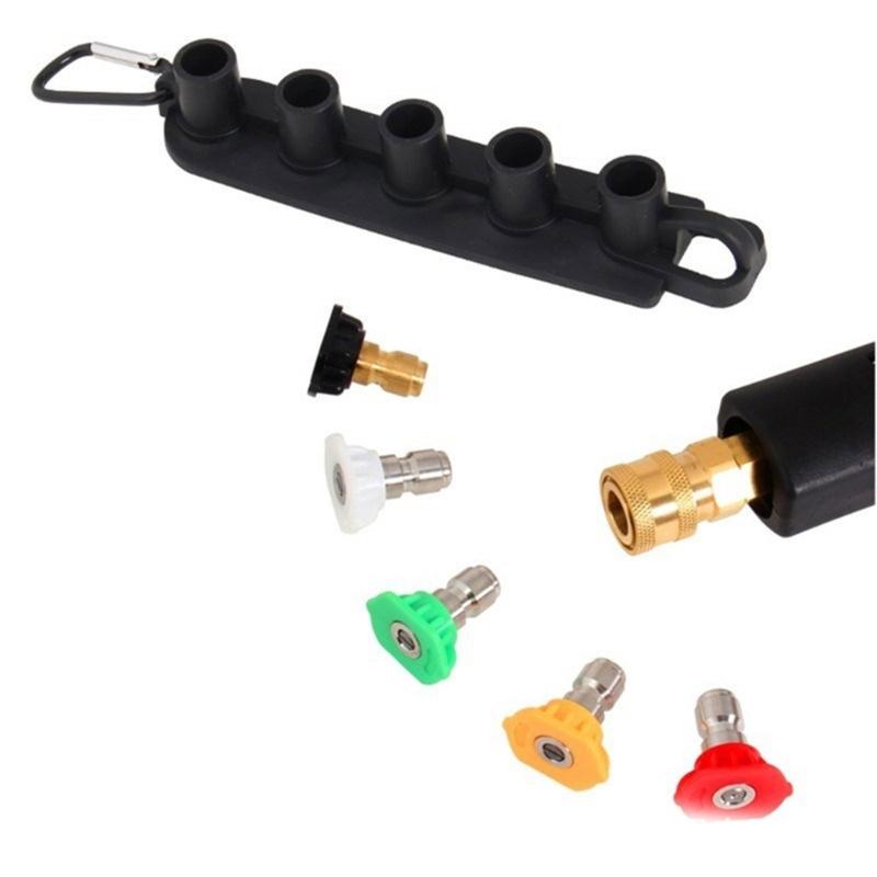 1/4Inch Quick Connect Nozzle Tip Holder Pressure Washer Nozzle Holder for Washer Nozzles Holds 5 Nozzle Tip