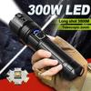 300W LED High Power Flashlight Long Shot 3500M Strong Light Lantern Rechargeable Lamp Outdoor Camping Hiking Lights