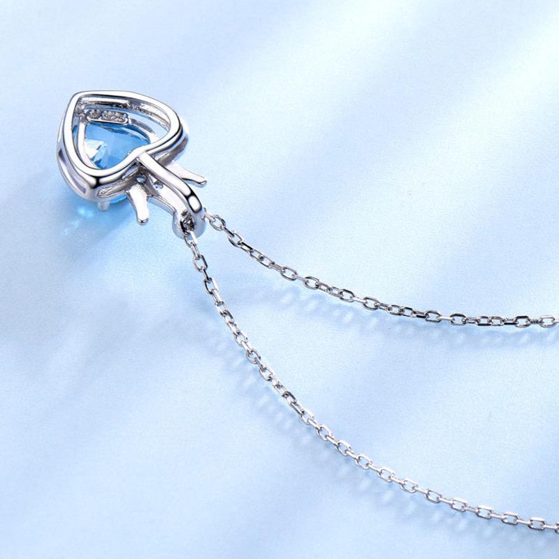 Gica Gema Новые ювелирные изделия из стерлингового серебра S925 с синим сердцем, персонализированное классическое ожерелье с подвеской для женщин, изысканные ювелирные изделия высокого качества, подарок на День святого Валентина