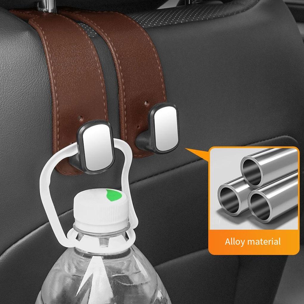 Универсальный автомобильный крючок для подголовника из высококачественной замши, подвесной двойной крючок для заднего сиденья, 20 кг, большой грузоподъемный крючок из сплава