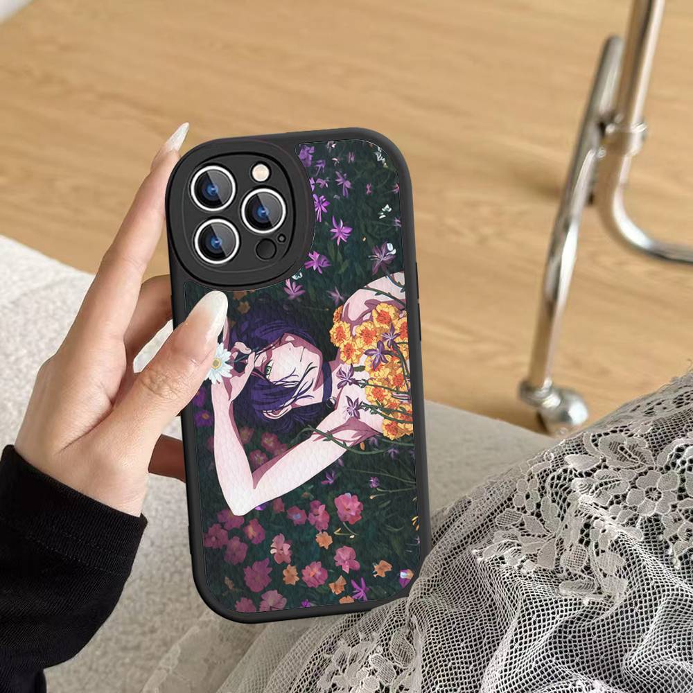 Крутой Чехол Для Телефона С Аниме R-Reze Для IPhone 16 15 14 11 12 13 Pro Max Plus Задняя Кожаная Крышка