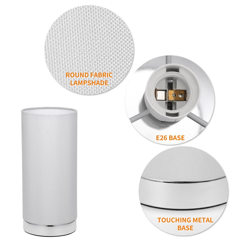 Touching Control Table Light Bedside 3 Way Dimmable Desk Lamp Modern Nightstand Night Lamp with