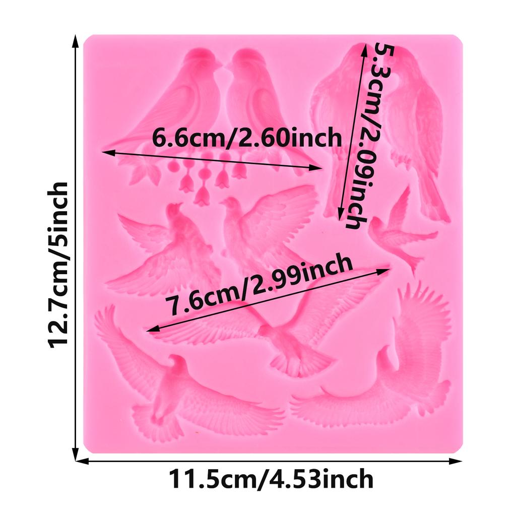 Силиконовые формы с милыми птицами, форма для помадки, сделай сам, украшения торта, форма для шоколадной мастики, кекс, топпер, конфеты, смоляные глиняные формы