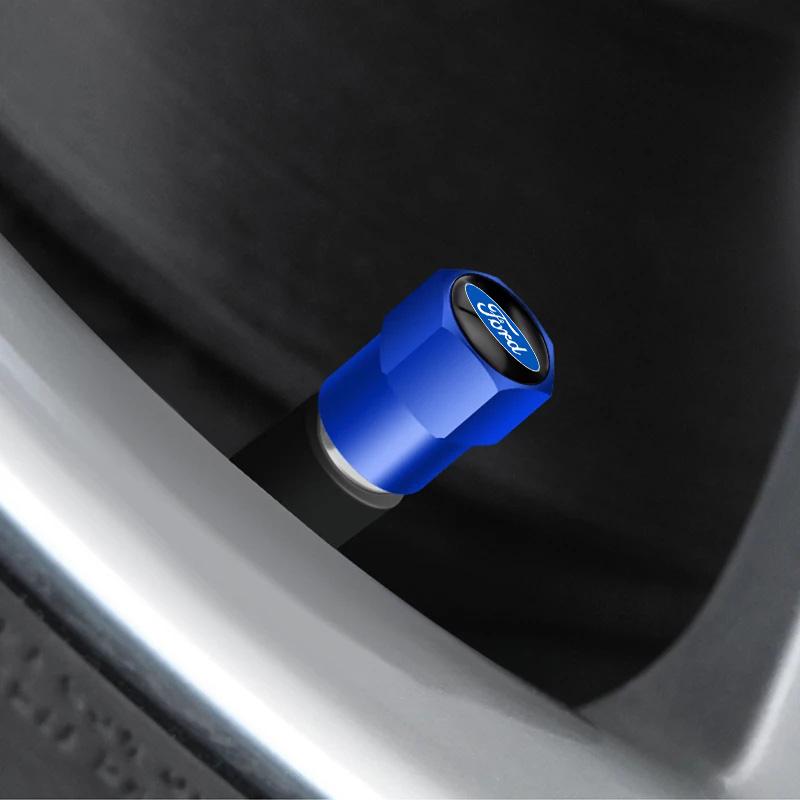 EFOS1 4PCS Metal Wheel Tire Valve Caps Stem Case For Ford Fiesta EcoSport ESCORT focus 1 focus 3 focus 2 Car Styling