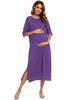 2024 Spring/Summer Comfortable Maternity Nightgown: Casual Loose Fit, Three-Quarter Sleeves, Large Size Pajamas