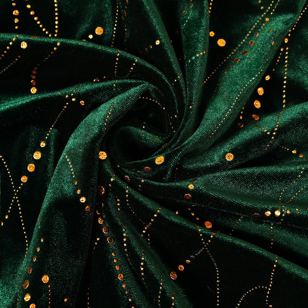 Women's Dress Plus Size Three-quarter Sleeve Mermaid High Low Hem Extra Long Velvet Dresses