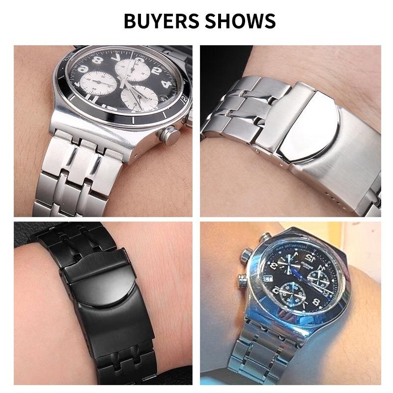 17мм 19мм 20мм 21мм Металлический Ремешок для Swatch YCS YVS YCS Ремешок для Часов YCS443G YGS749 471 495 Мужчины Женщины Нержавеющая Сталь Цепочка Браслет