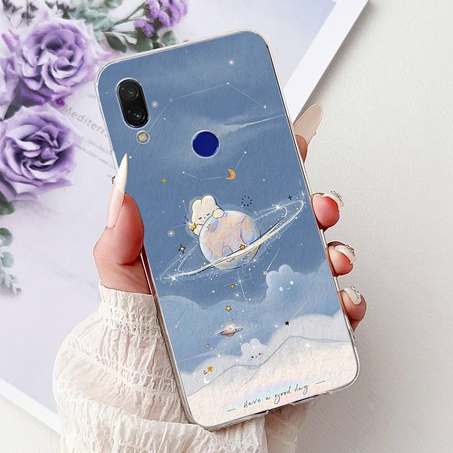 Для чехла Xiaomi Redmi 7 7A Чехол Роскошный Расписной Мягкий Прозрачный Силикон ТПУ Ударопрочный Чехол Для Xiaomi Redmi Note 7 Pro Note7 Coque