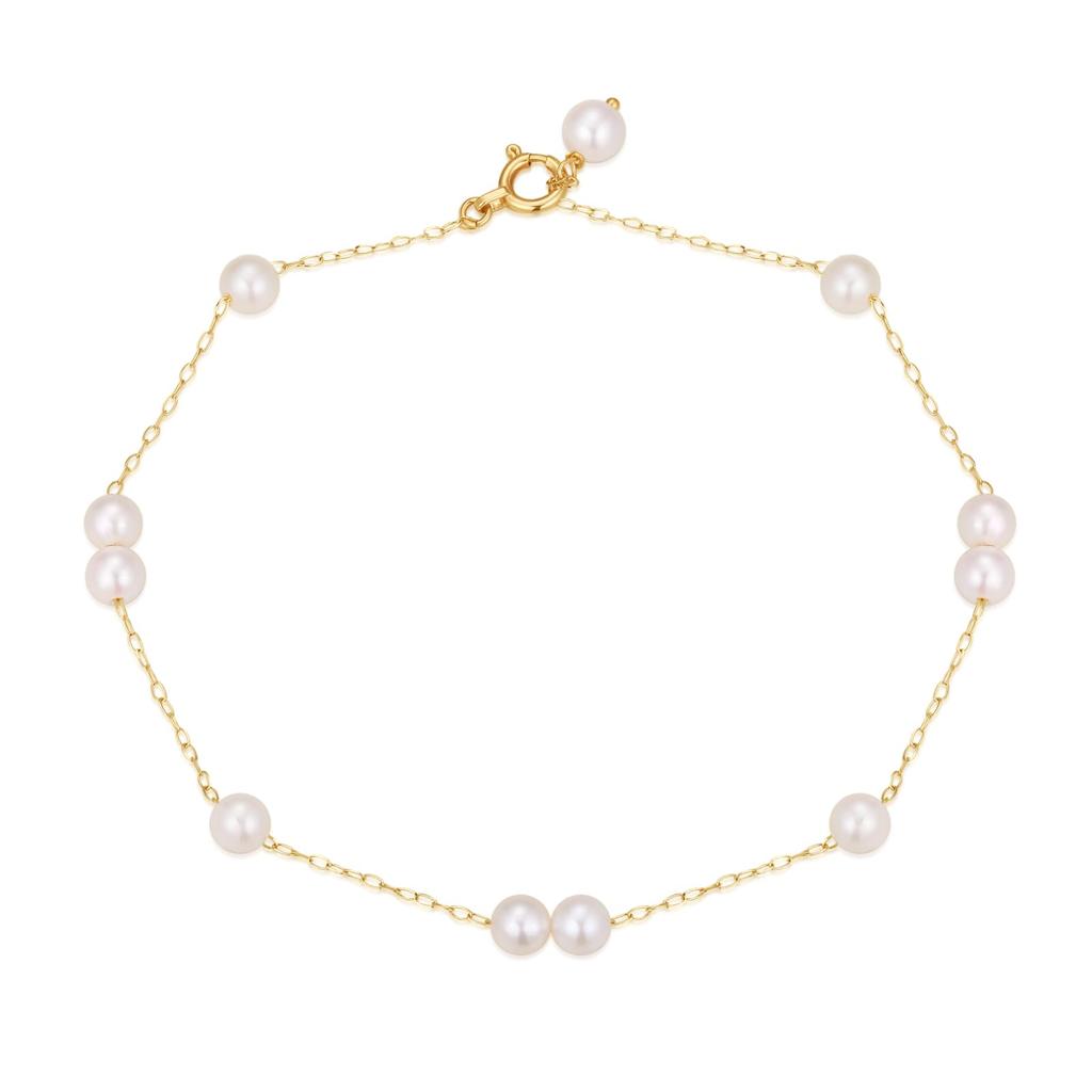KOKO PEARL JEWELRY Made in Natural Pearl Bracelet for 10k Akoya Perfect for Everyday - Japan, Women, Gold, Pearl, Wear, br40-10k-11