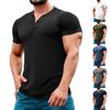 Summer Men's Large Solid Round Neck Short Sleeve T-shirt Slim Fit Casual T-shirt