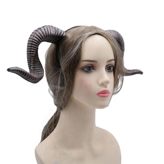 Goat Horn Headband Gothic Devil Horns Hair Hoop Halloween Dress Up Hair Accessories for Halloween Party Cosplay Events