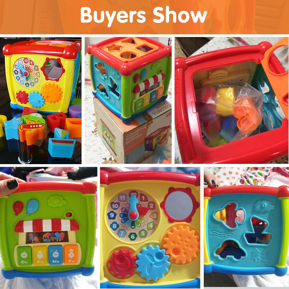 Tumama Многофункциональные музыкальные игрушки для малышей, музыкальная шкатулка, куб активности, шестеренки, часы, блоки, игрушки