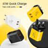 40 Вт USB-зарядное устройство Quick Charge 3.0 с двумя портами для быстрой зарядки iPhone, Samsung, Xiaomi, адаптер для быстрой зарядки мобильных телефонов, вилка ЕС и США