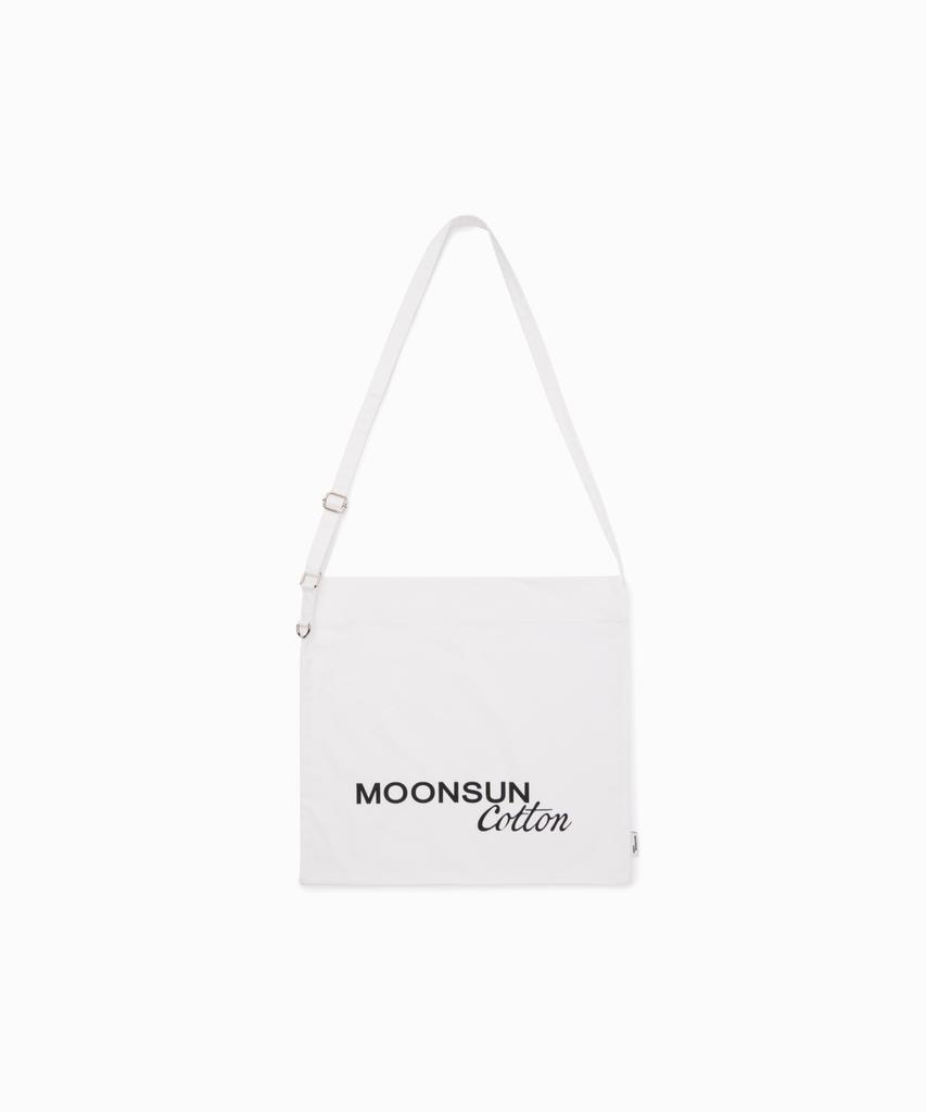 Хлопковая сумка-кросс с логотипом Moonsun M.C. / Белая