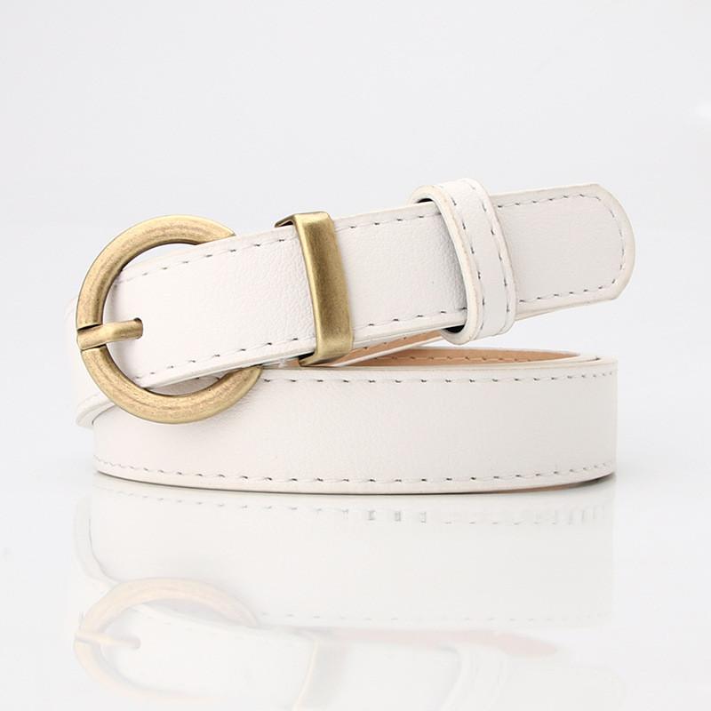 Womens Simple Pu Leather Belt With Alloy Buckle For Fashionable Office And Casual Looks
