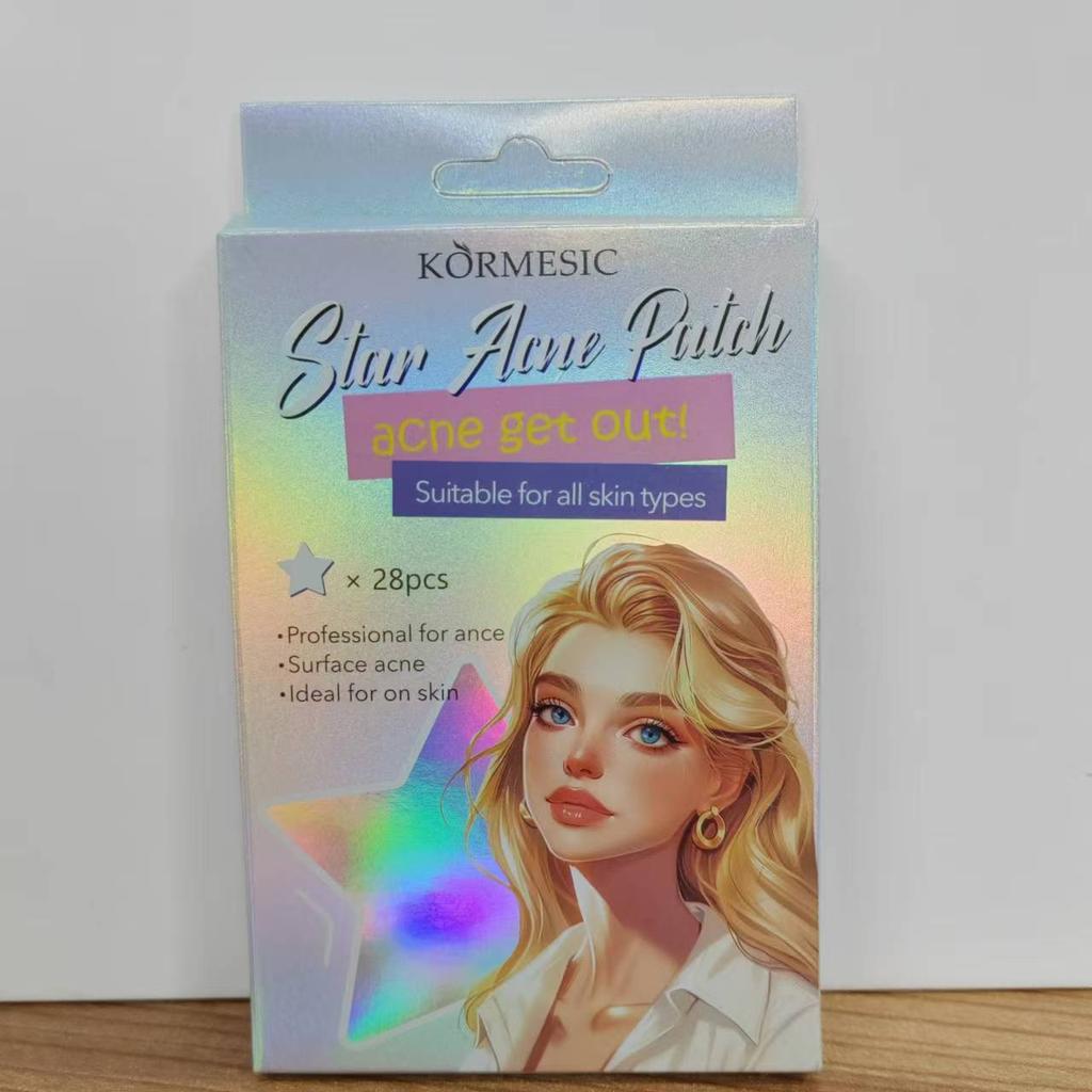 Патчи от прыщей для лица, Гидроколлоидные патчи от акне, Милые наклейки в виде звезд для прыщей, Цветные точечные наклейки с маслом чайного дерева, салициловой кислотой и маслом цики | 28 шт.