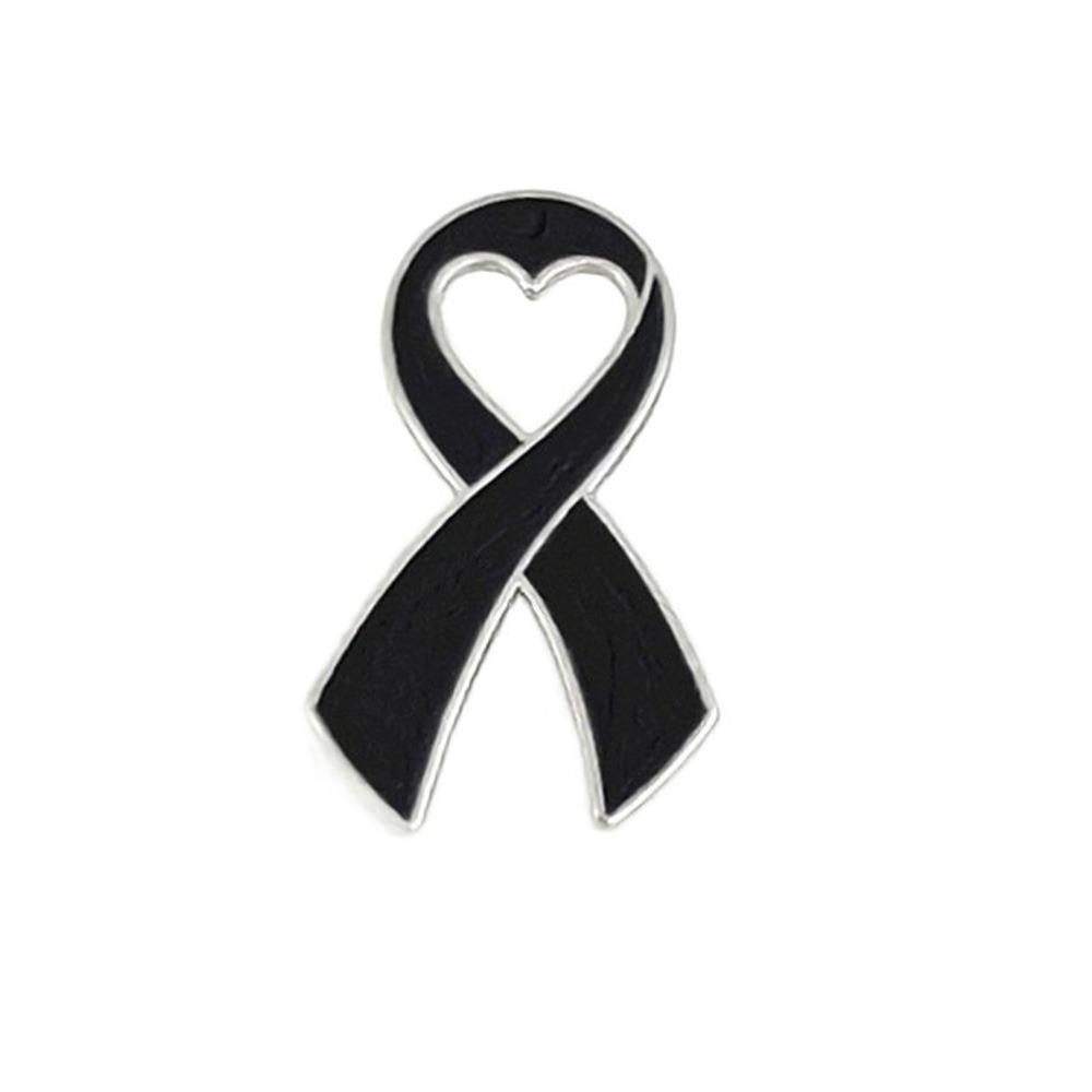 Melanoma Cancer Funeral Ribbon Badge Brooch Skin Cancer Funerals Memorial Pin Women Men