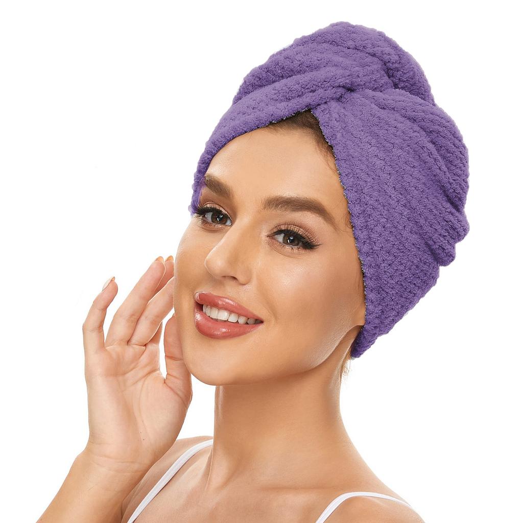 Ultra Soft Microfiber Towel - Fast Drying, Super Absorbent Wrap for Women & Girls, Gentle Care for Curly or Damaged Hair, Solid Bathroom Accessory