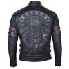 Chinese Size Black Embroidery Skull Motorcycle Leather Jackets 100% Natural Cowhide Moto Jacket Biker Leather Coat Winter Warm Clothing M219