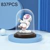 837PCS Astronaut Assembly Building Blocks Floating Space Man Mini Bricks Toys Set With Dust Cover And Light Adult Children Gifts
