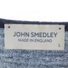 JOHN SMEDLEY Британская шерсть Свитер с длинным рукавом и V-образным вырезом L Темно-синий вязаный Женский Б/У