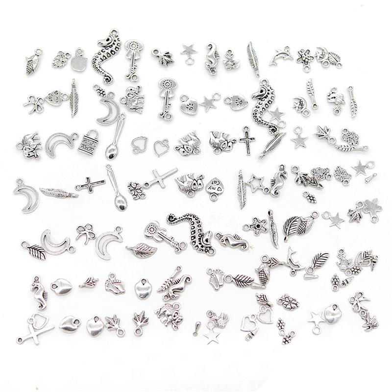 100pcs Mixed Charm Pendants Jewelry DIY