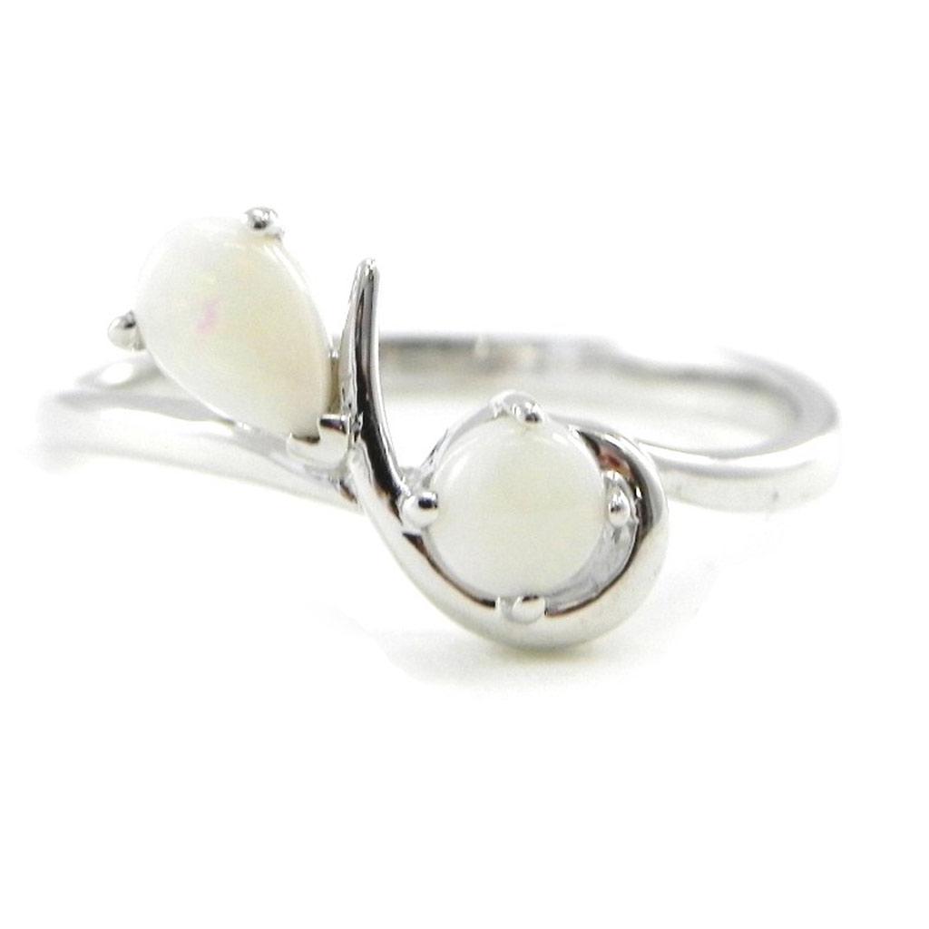 Les Trésors De Lily [I8851] - Silver Ring 'Opal Goddess' Silvery White (rhodium-plated) - 15x10 Mm