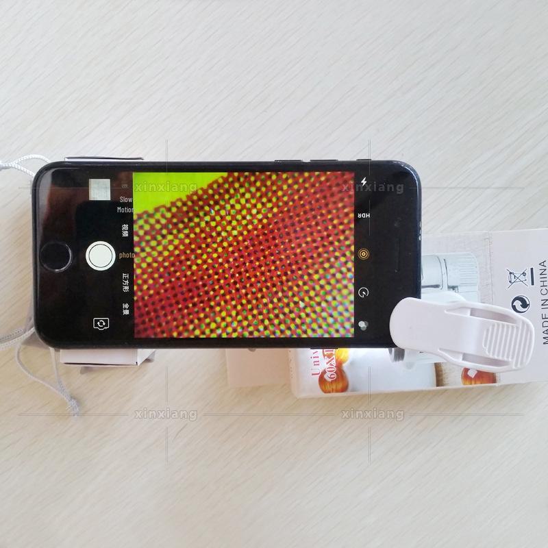 60-кратная светодиодная лупа-прищепка для телефона для фотографий, видеосъемки и осмотра чая, антиквариата, ювелирных изделий и драгоценных камней