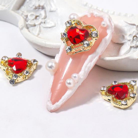 10 шт. стили для ногтей, украшения со стразами, блестящий маникюр, искусство DIY, разнообразные 3D Корона, сердце, подвеска для ногтей