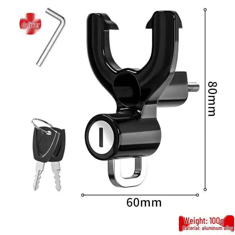 Универсальный электрический замок для шлема с крючком для ключей для безопасности мотоцикла