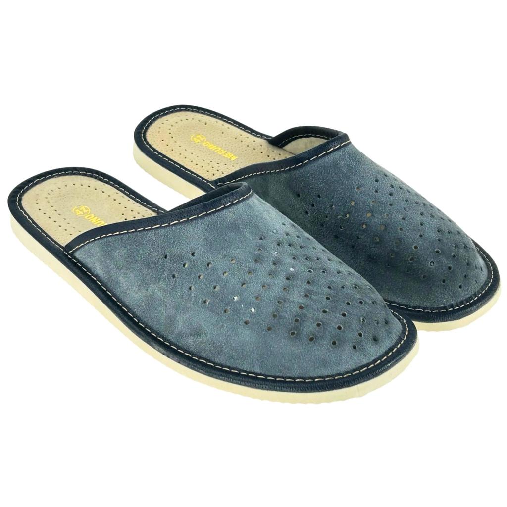 Men's Leather Suede Slippers Comfortable Men's Slippers 45