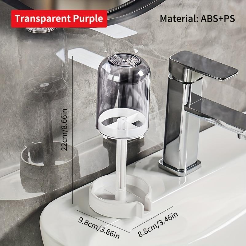 1 шт. Современный и прозрачный держатель для зубных щеток для ванной комнаты с защитой от проливания и водонепроницаемым основанием - Отдельно стоящий стакан для зубных щеток с местом для хранения зубных щеток