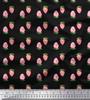 Черная полиэстеровая креповая ткань с принтом клубники и фруктов по ярдам 42 дюйма
