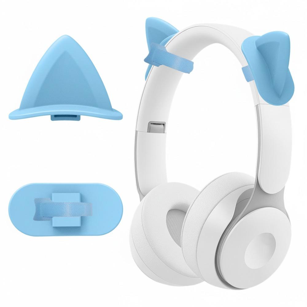 2 Pack Silicone Cat Ears Headphone Decorations Adjustable Headphone Accessories  Girls