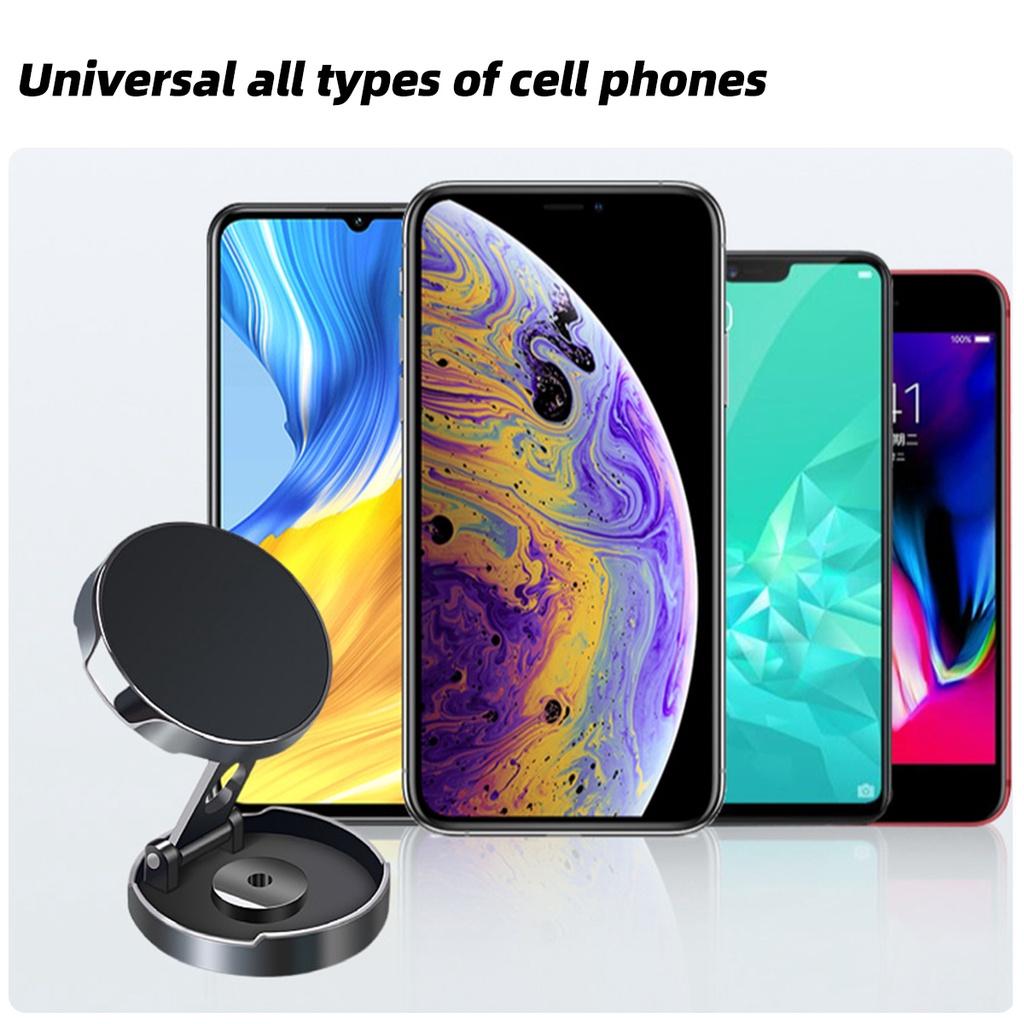 FONKEN Круглый складной магнитный автомобильный кронштейн для приборной панели с GPS-навигацией, крепление для всех мобильных телефонов, автоматический магнитный вращающийся держатель, подставка