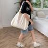 Women Letter Embroidery Shoulder Canvas Large Capacity Student Tote Bag