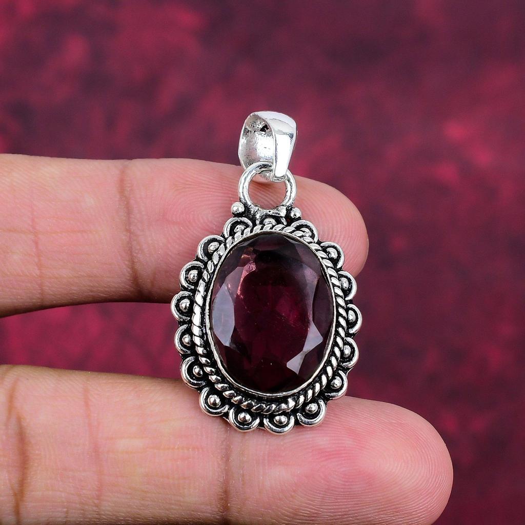 Amethyst Pendant Gemstone Jewelry, 925 Solid Sterling Silver Pendant, Gift For Women Handmade Pendant