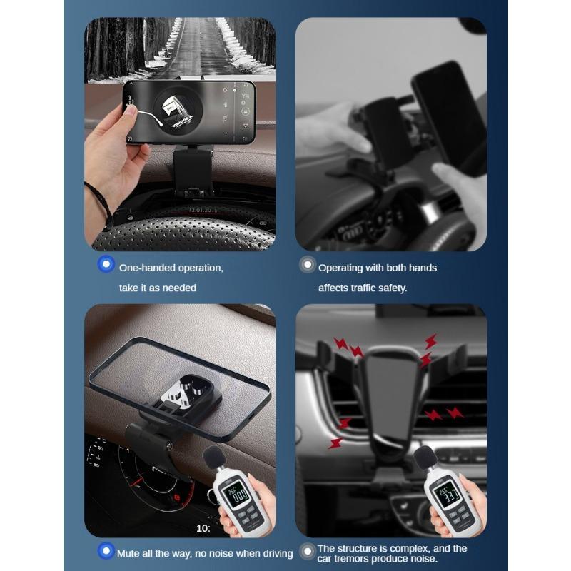 Magnetic HUD Car Phone Holder Mini Compact Automobile Instrument Panel Special Mute Bracket Magnetic Bracket