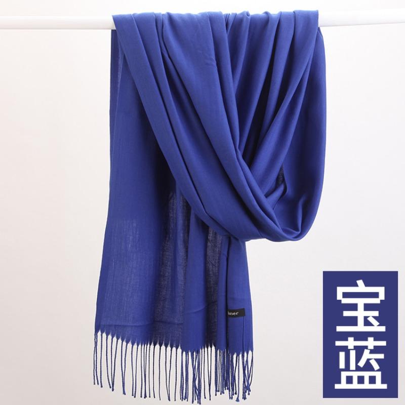 Autumn and Winter New Cashmere Scarf Women's Thickened Fringed Warm Pulled Solid Color Bright Red Scarf Shawl