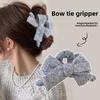1 Simple Fall/winter Plush Knitted Bow Shark Clip Back Head Coiffure Grab Clip Superior Style Hair Clip Fascinator