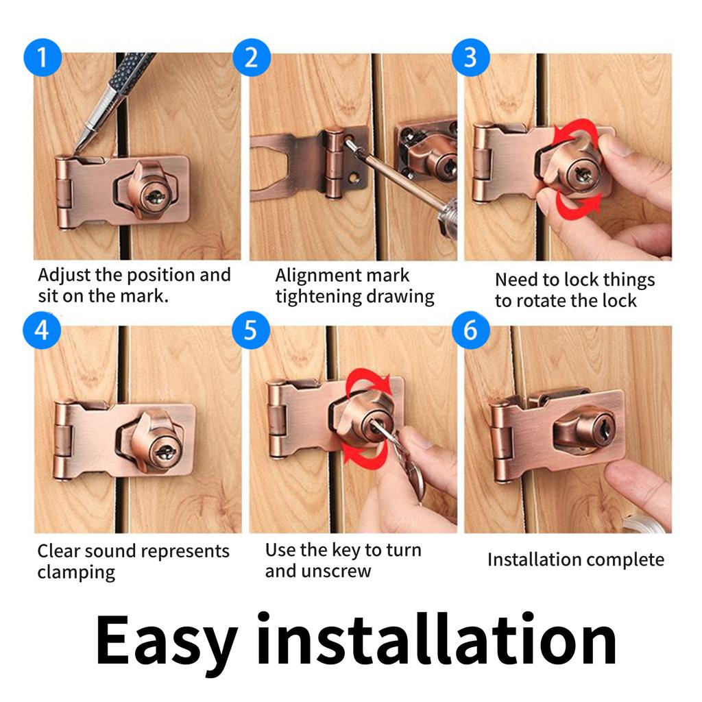 Промышленная фиксирующая накидная петля Защелка для двери безопасности Замок для безопасности Накидная петля для тяжелых условий эксплуатации Накидные петли безопасности с ключом для дома