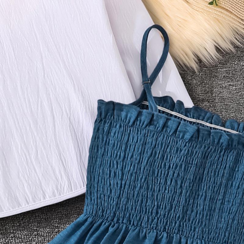 Сладкое летнее платье-майка для девочек с курткой с длинным рукавом, Осень 2025